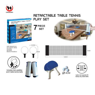 China Portable Kids Table Tennis Play Toy Set Kids Toy Portable Racket Table Tennis Set With Retractable Net Extends for sale