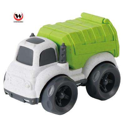 China Straw Bioplastic Material Free Wheel Mini Eco-Friendly Wheat Car Plastic Truck Car Toys For Children for sale