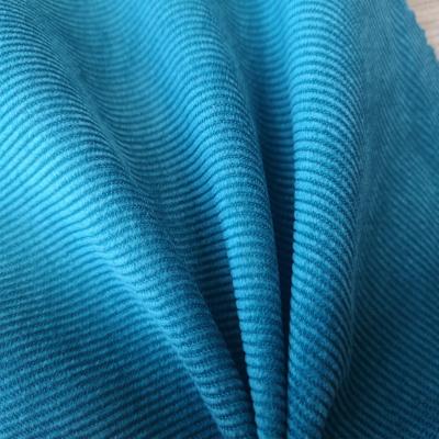 China 2022 New Design Medium Weight Turquoise Corduroy Fabric Shrink-Resistant With Stripes For Sofa Fabric for sale