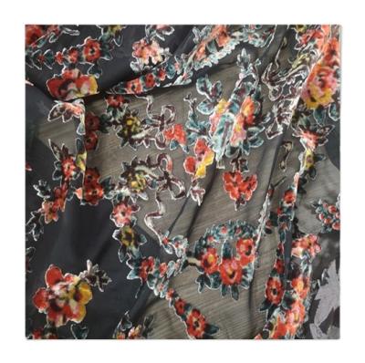 China Factory direct new product 140cm luxury burnout velvet custom made silk fabric breathable for dress/underwear/garment for sale