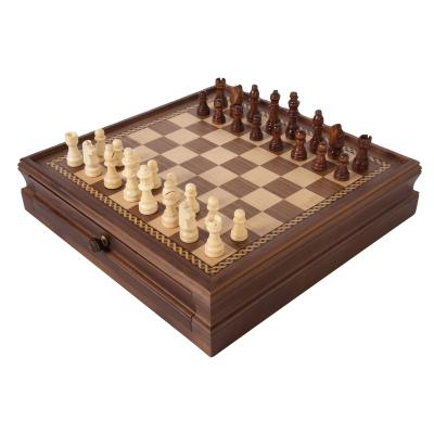 China Special Magnetic Chess Pieces For Professional Games Factory Price Professional Chess Set Set Wooden Walnut With Drawer Luxury Chess Set for sale