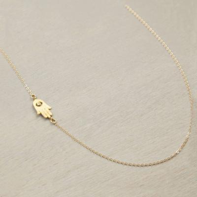 China CLASSIC 18k Gold Plated Silver Fancy Jewelry 925 Necklace Hamsa Necklace For Women for sale