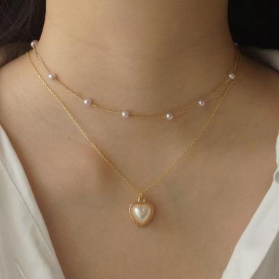 China Allergy Free Sensitive Gold Plated Necklace Layered Necklace Beads Necklace For Women for sale