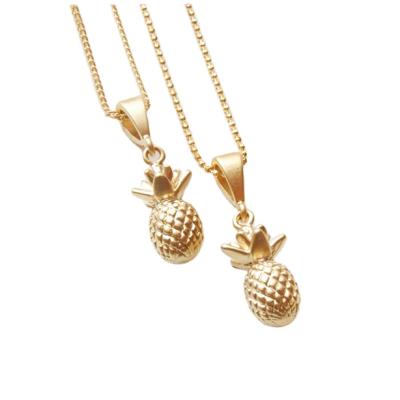 China TRENDY Tropical Necklace Gold Pineapple Layering Necklace for sale