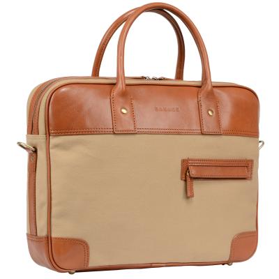 China Classic And Easy Access Vintage Canvas Material Briefcase And Storage Compartment Roomy Mens Bag for sale