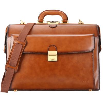 China Classic Genuine Banuce Brown Bag For Men Leather 15.6 Inch Laptop Vintage Briefcase for sale