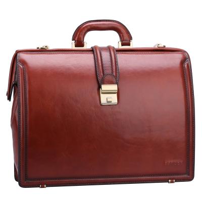 China Retro Luxury 15.6 Inch Classic And Simple Mens Full Banuce Italian Leather Laptop Grain Doctor Bag For Men for sale