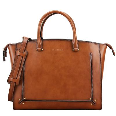 China Classic And Vintage Banuce Newcomer Business Work Vintage Whip Leather Ladies Fashion Handbags 14 Inch Laptop for sale