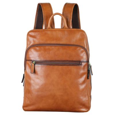 China Vintage Banuce Italian classic and casual travel vegetable tanned leather laptop backpack for men for sale