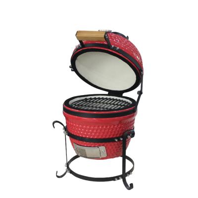 China Auplex Size 13inch Quality Guarantee Charcoal Pizza Stove Mini Ceramic Grill Adjustable Outdoor BBQ Kamado for sale