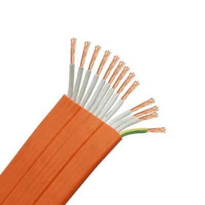 China Elevator TVVB 36 Core 0.75mm/1mm/1.5mm Block Elevator Moving Flat Cable Crane Trailer Flat Cable Crown for sale