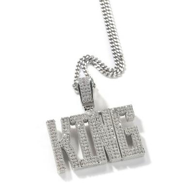 China Custom Hiphop Name Jewelry Iced Out Moissanite Sterling Silver 925 King CEO Pendant For Necklace for sale