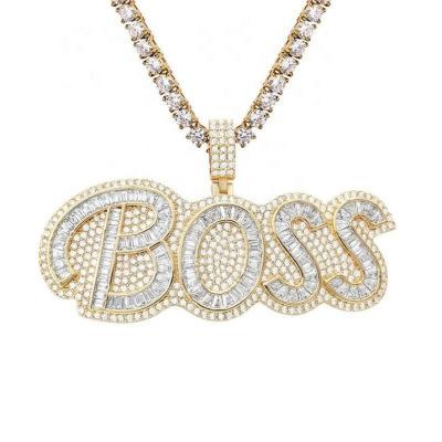 China Custom Boss Moissanite Luxury Pendant Wand Bling Hiphop Jewelry Sterling Silver 925 Hip Hop Pendant for sale