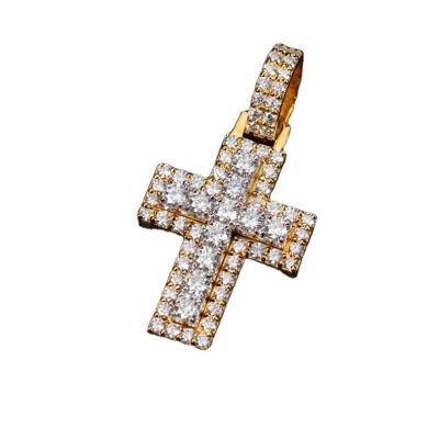 China Moissanite Cross Pendant Hip Hop Sterling Silver 925 Custom Hiphop Fashion Jewelry D Color Pendants for sale