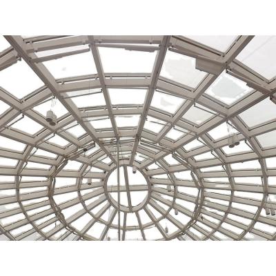 China Structural Roofing Prefabricated Lightweight Steel Structure Tempered Glass Skylight Dome Roof for sale