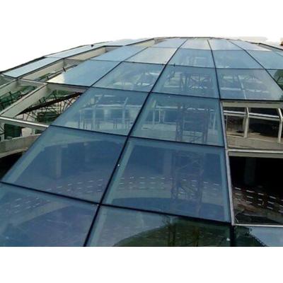 China Lightweight Space Frame Steel Structure Tempered Glass Roof Skylight Structural Covering Dome for sale