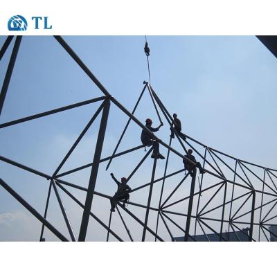 China Low Cost Industrial Prefab Space Frame Dome Coal Steel Shed For Power Plant for sale