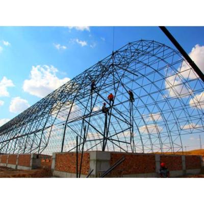 China Structural Blanket Light Prefabricated Space Steel Curved Frame For Power Plant Coal Storage for sale