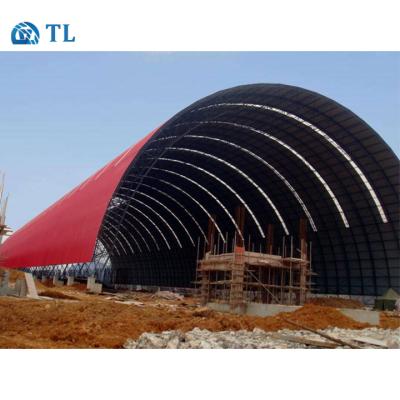 China Hot Selling Prefab Arched Steel Frame Structural Roofing Roof Space for Slag Storage for sale