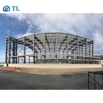 China Steel Workshop Low Cost Prefab Steel Maintenance Aircraft Hangar With Sliding Door for sale