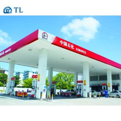 China Lightweight Prefab Steel Structure Structural Gas Covering Canopy For Gas Station for sale