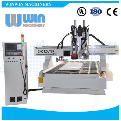 China Wooden Doors Wood Working Door Making CNC Router , Saw Horizontal Cutting Spindle Machine for sale