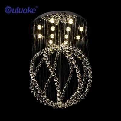 China Modern Modern Unique Porcelain Hotel Lobby Led Luxury Ball Shape Crystal Chandeliers for sale