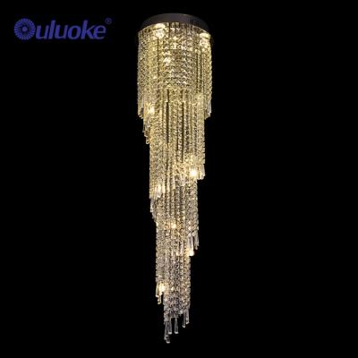 China Modern Hotel Lobby Lighting Luxury Crystal Chandelier LED Ceiling Lamp for sale