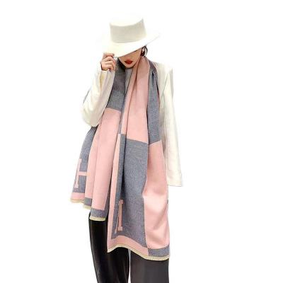 China New Winter Women Lady Cashmere Cashmere Tassel Scarf Air Condition Letter Shawl Warm Mix Color European American Japan Pashmina for sale