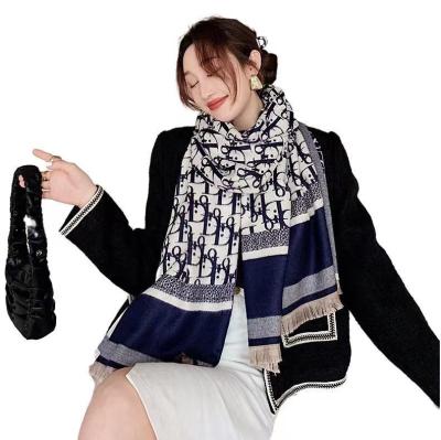 China Cashmere 2021 autumn winter new style double-sided shawls warm scarf cashmere printing thickened windproof pashmina for sale