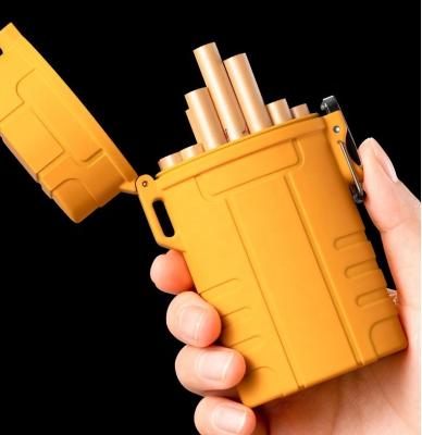 China Wholesale Rechargeable Electronic USB Coil Lighter Case JOFI Waterproof Cigarette Holder with Heat Coil USB Rechargeable Cigarette Lighter Case for sale