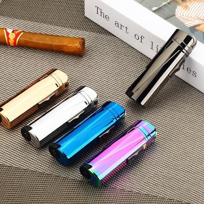 China Cigar Refillable Custom Blended Butane Gas Weed Jet Torch Lighter Logo Jet Torch Smoking Lighter Ignedor Designs Smoking Lighters for sale