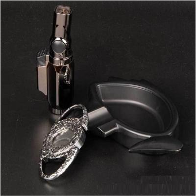 China Unique Luxury Cigar Gift Set Luxury Custom Design Lighter Cutter Ashtray Tube Cigar Accessories Gift Set for sale