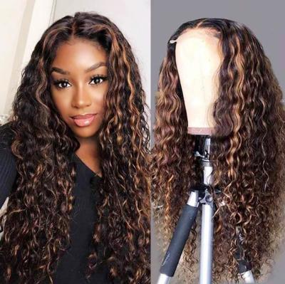 China Body Wave 13*6 Body Wave Wig 4/27 Highlight Lace Front Transparent Deep Wave Human Hair Wigs For Women for sale