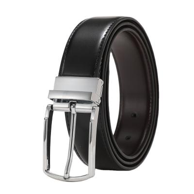 China 2021 Comfortable Popular Genuine Leather Belts For Men Split Leather Alloy Pin Buckles Belt Black for sale