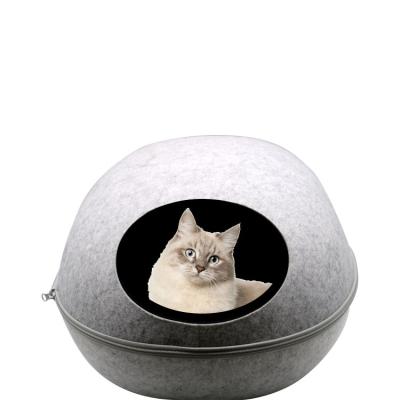 China Sustainable Modern Stylish Design Premium Cat Bed Pet House Felt Cat Cave for sale