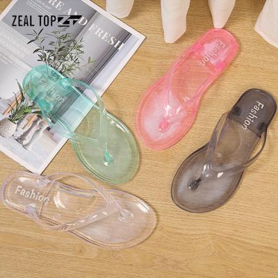 China CUSHIONING Summer Slippers Women Flip Flops Beach High Quality Transparent Non-slip Sandals Flip Flop for Women and Ladies for sale