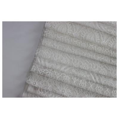 China Cheap Water Soluble 100% Polyester Milk Silk Fabrics Guipure Lace Silk Fabric Shrink-Resistant for sale