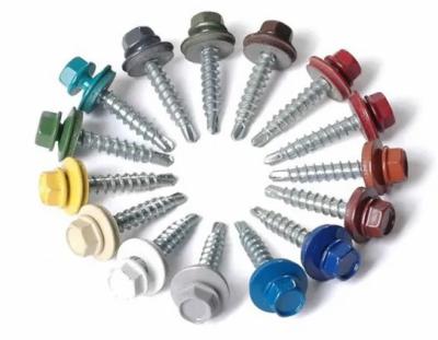 China HEX Hex Head Self Drilling Screws With Color Painted Head for sale