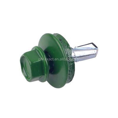 China Colored Painted Carbon Steel (C1022 Hardened) Hex Head Galvanized Self Drilling Roofing Screw for sale