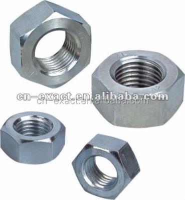 China Carbon steel class4 class 8 zinc HDG black DIN934 single hex nut for sale