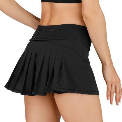 China Breathable Womens Back Pocket Sports Skirt Running Tennis Skirt With Built In Brief for sale