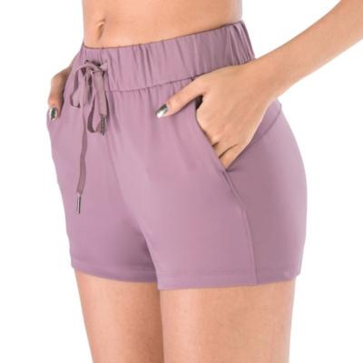 China Breathable Women Solid Color Casual Shorts Loose Elastic Waist Pants Summer Vacation for sale