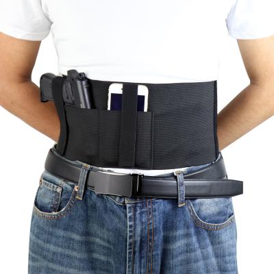 China Adjustable Belly Band Holster Elastic Concealed Carry Gun Holster for 17 1911 Pistol Glock 19 Tactical Revolver for sale