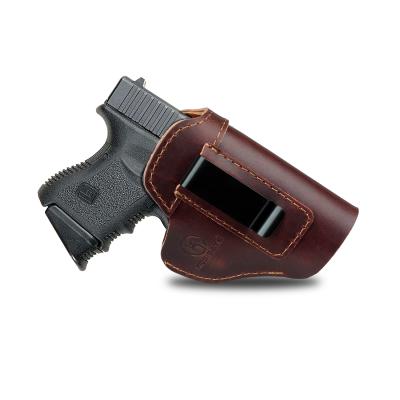 China Custom Leather Gun Holster Durable Iwb Soft Glock Concealed Genuine Tactical Gun Pistol Holster Carry Leather Western Holster For for sale