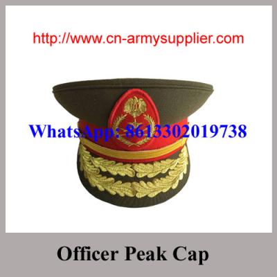 China Wholesale Cheap China Army Wool Polyester Military Police Officer Peak Cap for sale