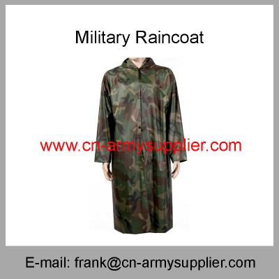 China Wholesale Cheap China Army Woodland Camouflage Long Overcoat Style Military Raincoat for sale