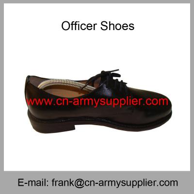 China Wholesale Cheap China Black Leather Sole Full Grain Leather Police Officer Shoes for sale