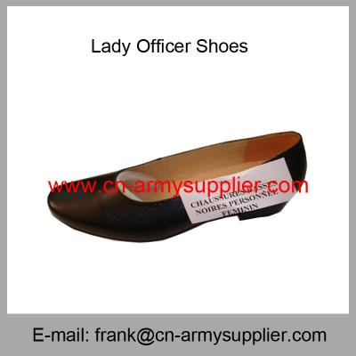 China Wholesale Cheap China Black Genuine Leather Sole Lady Officer Shoes for sale