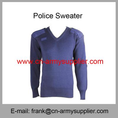 China Wholesale Cheap China Army Navy Blue Military Sweater With Elbow Shoulder Patch for sale